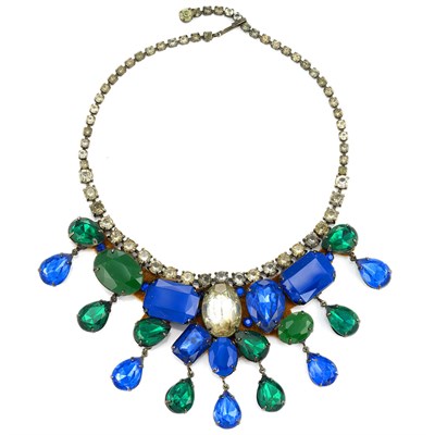 Lot 1063 - Bib Necklace With rhinestones and larger...