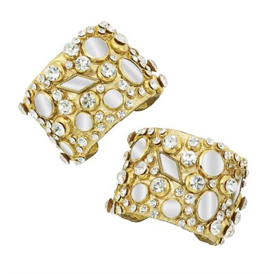 Lot 1122 - Pair of Cuff Bracelets Circa 1970 Bright gold...