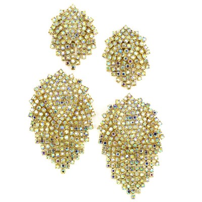 Lot 1073 - Pair of Dangling Fringed Brooches; Together...
