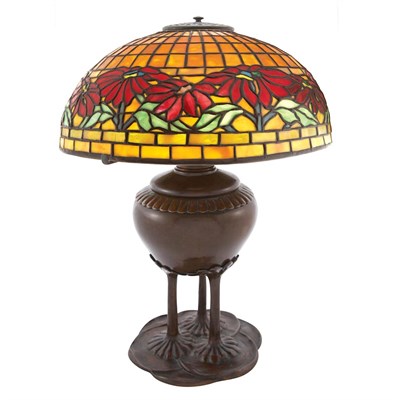 Lot 518 - Tiffany Studios Bronze and Leaded Favrile...