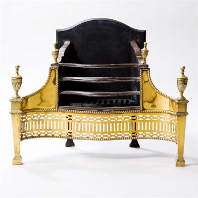 Lot 130 - George III Style Brass Fire Grate 19th Century...