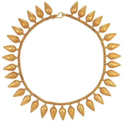 Lot 388 - Gold Fringe Necklace