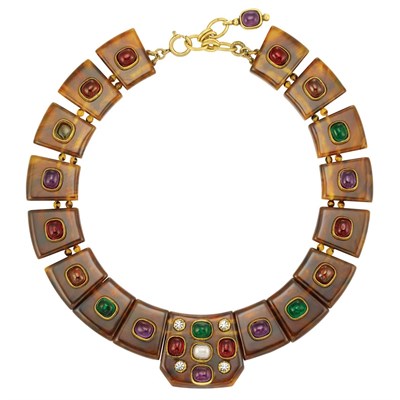 Lot 1113 - Chanel Necklace 1980s Faux tortoise plastic...