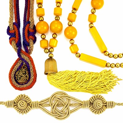 Lot 1107 - Tassel Necklace, Passementerie Necklace and...