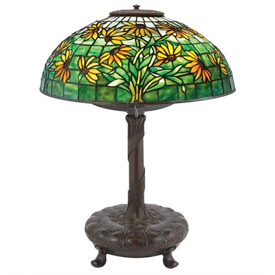 Lot 517 - Tiffany Studios Bronze and Leaded Favrile...