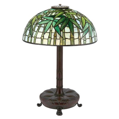 Lot 519 - Tiffany Studios Bronze and Leaded Favrile...