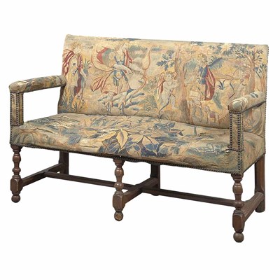 Lot 206 - Continental Baroque Walnut Settee With...