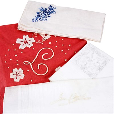 Lot 1129 - Group of Handkerchiefs and a Silk Scarf Eight...