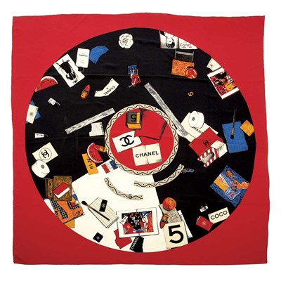 Lot 1116 - Oversize Chanel Silk Shawl 1980s Crepe de...