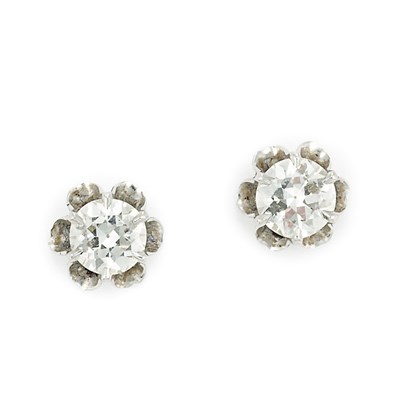 Lot 756 - Pair of Diamond Stud Earrings