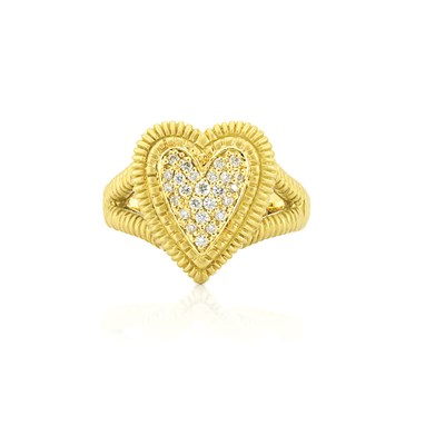 Lot 788 - Gold and Diamond Heart Ring, Judith Ripka