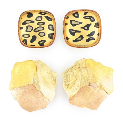 Lot 98 - Two Pairs of Gold Earclips