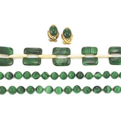Lot 450 - Group of Malachite Jewelry