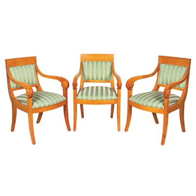 Lot 673 - Set of Six Biedermeier Style Fruitwood Dining...