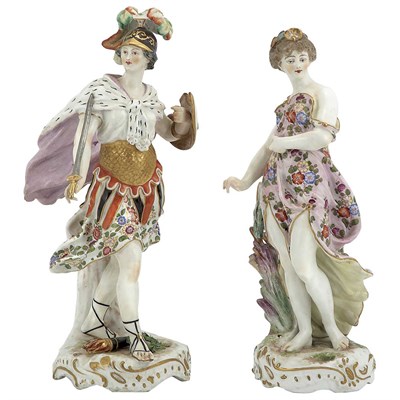 Lot 305 - Pair of German Porcelain Allegorical Figures...