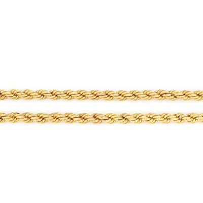 Lot 197 - Gold Rope-Twist Chain Necklace