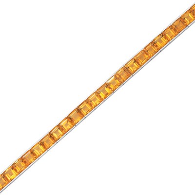 Lot 205 - Platinum and Citrine Straightline Bracelet