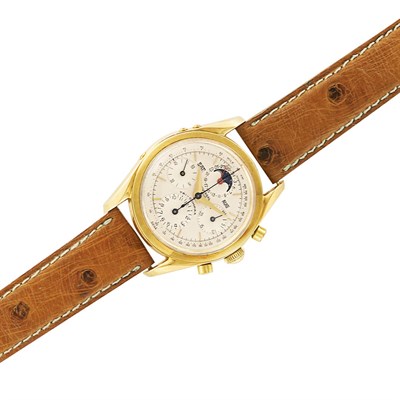 Lot 329 - Gentleman's Gold Tri-Compax Wristwatch, Universal