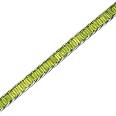 Lot 160 - Platinum and Peridot Straightline Bracelet