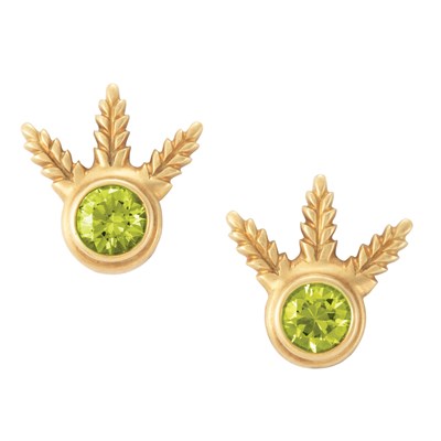 Lot 84 - Pair of Gold and Peridot Earrings