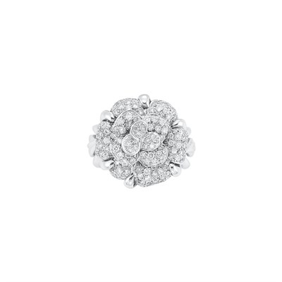 Lot 150 - White Gold and Diamond Flower Ring, Chanel