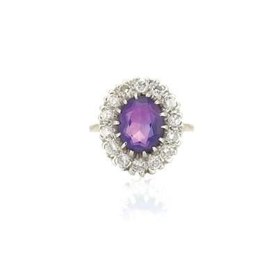 Lot 843 - Amethyst and Diamond Ring