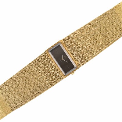 Lot 403 - Wide Gold Mesh Wristwatch, Omega