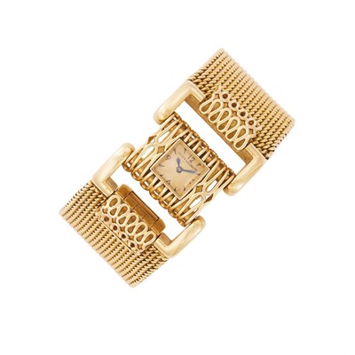 Lot 452 - Gold Bracelet-Watch, Jaeger-LeCoultre