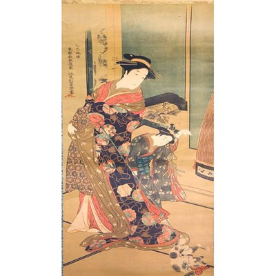 Lot 182A - Japanese Ink on Paper Scroll
