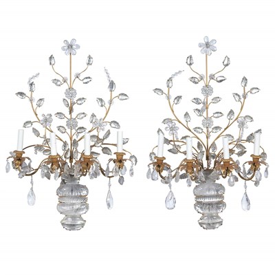 Lot 469 - Pair of Neoclassical Style Gilt-Metal and Rock...