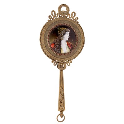 Lot 283 - Empire Style Gilt-Bronze Hand Mirror Late...