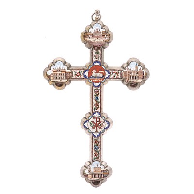 Lot 635 - Italian Micromosaic Inlaid Chrome Finish Metal...