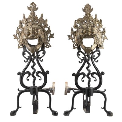 Lot 120 - Pair of Asian Style Gilt-Metal and Wrought...