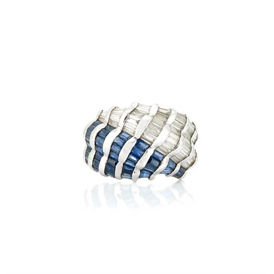 Lot 848 - White Gold, Sapphire and Diamond Ring