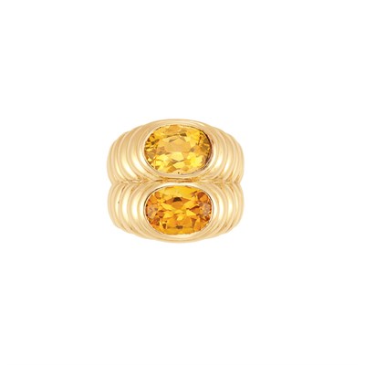 Lot 17 - Gold and Multicolored Citrine Ring, Bulgari