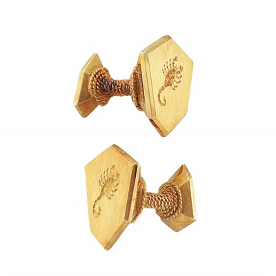 Lot 294 - Pair of Gold Scorpion Cufflinks, David Webb