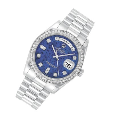 Lot 334 - Gentleman's Platinum and Diamond Wristwatch, Rolex