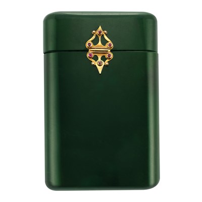 Lot 337 - Nephrite Jade, Gold and Ruby Case