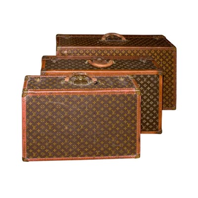 Lot 133 - Group of Three Louis Vuitton Alzer Suitcases...