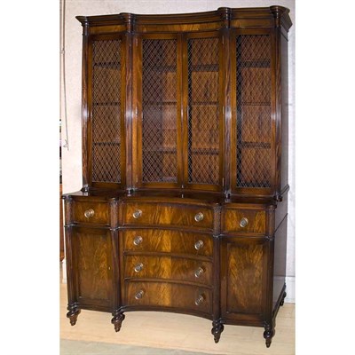 Lot 143 - Regency Style Mahogany Bookcase Cabinet...
