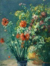 Lot 87 - Andre Vignoles French, b. 1920 Les Coquelicots,...