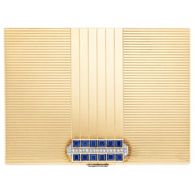 Lot 335 - Gold, Platinum, Sapphire and Diamond Case