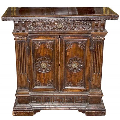 Lot 148A - Italian Baroque Style Walnut Side Cabinet The...