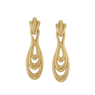 Lot 387 - Pair of Gold Pendant-Earrings, Zolotas