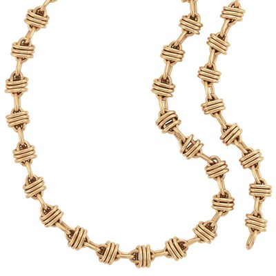 Lot 368 - Gold Link Necklace/Bracelet Combination, Bulgari