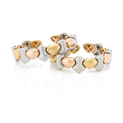 Lot 423 - Pair of Two-Color Gold Bangle Bracelets, Marina B