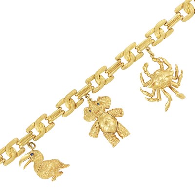 Lot 425 - Gold Charm Bracelet, Henry  Dunay