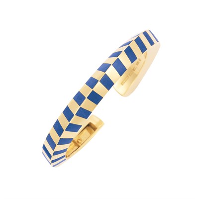 Lot 372 - Gold and Lapis Bangle Bracelet, Tiffany & Co., Angela Cummings