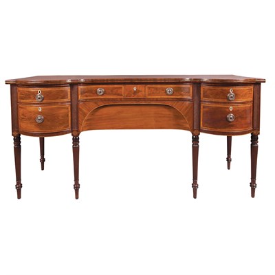 Lot 467 - Late George III Brass and Line Inlaid Mahogany...