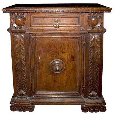 Lot 176A - Italian Baroque Walnut Side Cabinet The...